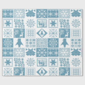 Nahtloses Weihnachts-Patchwork-Schneeflocken-Butto Geschenkpapier (Flach)