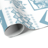 Nahtloses Weihnachts-Patchwork-Schneeflocken-Butto Geschenkpapier (Rolleneckpunkt)