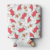 Nahtloses Weihnachtsmuster, festliches Design. Dosenkühler (Rückseite)