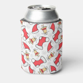 Nahtloses Weihnachtsmuster, festliches Design. Dosenkühler (Kanne Rückseite)