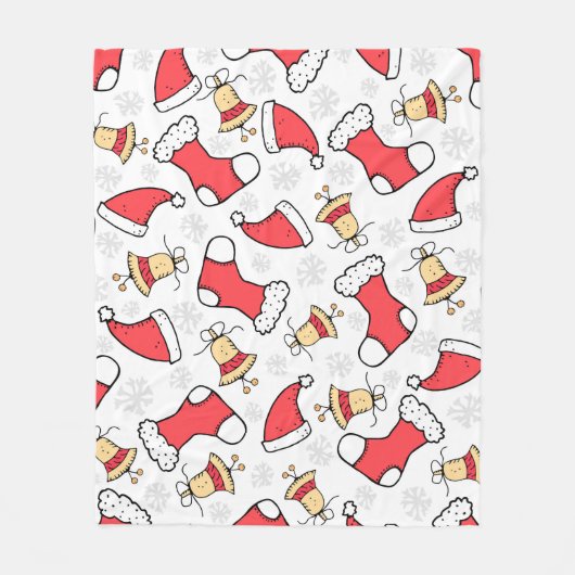 Nahtloses Weihnachtsmuster, festliches Design. Fleecedecke (Vorderseite)