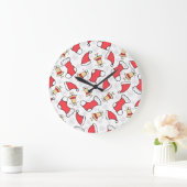 Nahtloses Weihnachtsmuster, festliches Design. Große Wanduhr (Zuhause)
