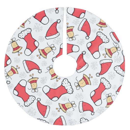 Nahtloses Weihnachtsmuster, festliches Design. Polyester Weihnachtsbaumdecke (Vorderseite)
