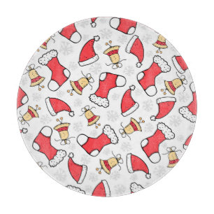 Nahtloses Weihnachtsmuster, festliches Design. Schneidebrett