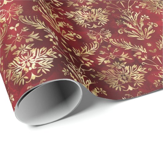 Nahtloses Weihnachtsmuster mit goldenen Foil-Akzen Geschenkpapier (Rolleneckpunkt)