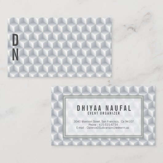 Nahtloses Weiß 3D berechnet der Visitenkarte (Vorne/Hinten)