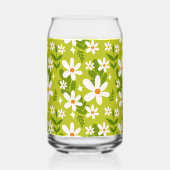 Nahtloses weißes Daisy-Muster Dosenglas (Vorderseite)