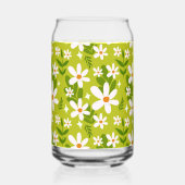 Nahtloses weißes Daisy-Muster Dosenglas (Rückseite)