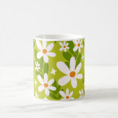 Nahtloses weißes Daisy-Muster Kaffeetasse (Mittel)