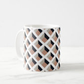 Nahtloses weißes Gittermuster Kaffeetasse (Vorderseite Links)
