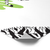 Nahtloses weißes Muster mit Zebras-Abbildung. Poster (Ecke)