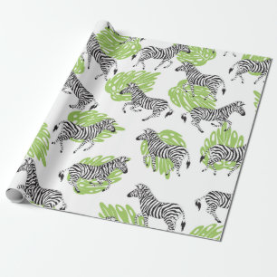 Nahtloses weißes Muster mit Zebras. Darstellung Geschenkpapier