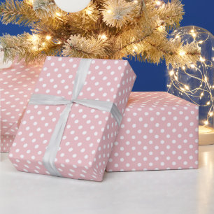Nahtloses weißes Polpunkt-Punktmuster rosa Hinterg Geschenkpapier