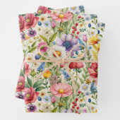Nahtloses Wildblumen-Muster Möbel-Decoupage  Geschenkpapier Set (Beispiel)