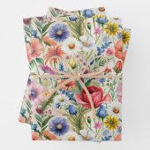 Nahtloses Wildblumen-Muster Möbel-Decoupage Geschenkpapier Set (Beispiel)