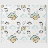Nahtloses Wolkenmuster Geschenkpapier (Flach)