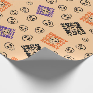 Nahtloses Wrapping Paper mit Skullen zu Halloween Geschenkpapier