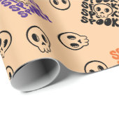 Nahtloses Wrapping Paper mit Skullen zu Halloween Geschenkpapier (Rolleneckpunkt)