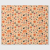 Nahtloses Wrapping Paper: Pumpkin, Stars und Leaf Geschenkpapier (Flach)