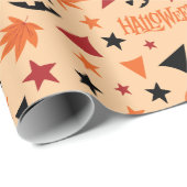 Nahtloses Wrapping Paper: Pumpkin, Stars und Leaf Geschenkpapier (Rolleneckpunkt)