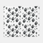 Nahtloses Ziakmuster mit Kinosymbolen und Klatsch Fleecedecke (Vorderseite (Horizontal))