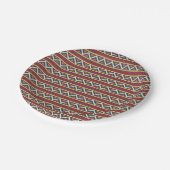Nahtloses Zickzack-afrikanisches Muster Pappteller (Schrägansicht)