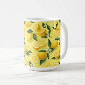 Nahtloses Zitronenmuster Kaffeetasse (VorderseiteRechts)