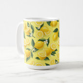 Nahtloses Zitronenmuster Kaffeetasse (Vorderseite Links)