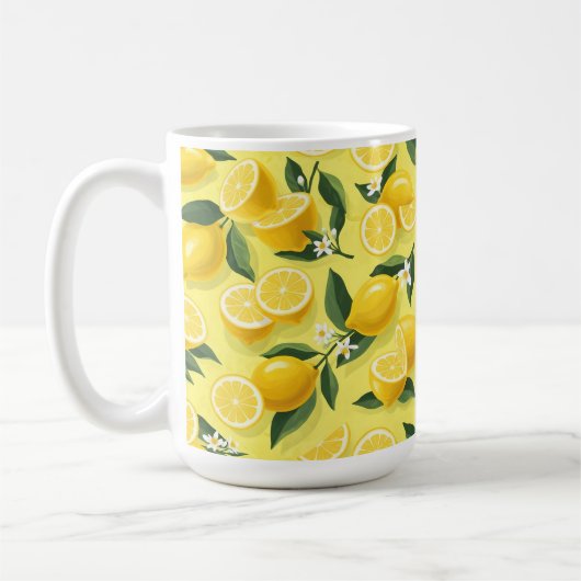 Nahtloses Zitronenmuster Kaffeetasse (Links)