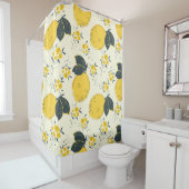 Nahtloses Zitrusmuster mit farbiger gelber Zitrone Duschvorhang (Beispiel)