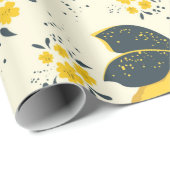 Nahtloses Zitrusmuster mit farbiger gelber Zitrone Geschenkpapier (Rolleneckpunkt)