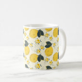 Nahtloses Zitrusmuster mit farbiger gelber Zitrone Kaffeetasse (VorderseiteRechts)