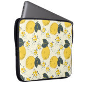 Nahtloses Zitrusmuster mit farbiger gelber Zitrone Laptopschutzhülle (Vorne Rechts)
