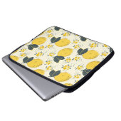 Nahtloses Zitrusmuster mit farbiger gelber Zitrone Laptopschutzhülle (Vorne Knopf)