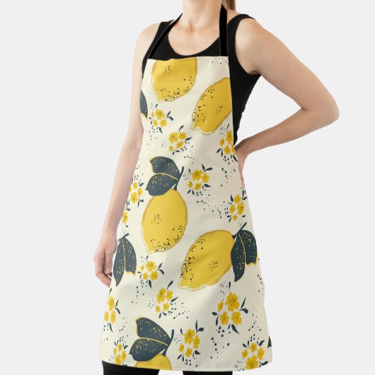 Nahtloses Zitrusmuster mit farbiger gelber Zitrone Schürze (InSitu)