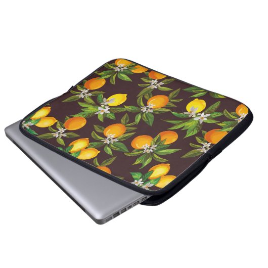 Nahtloses Zitrusmuster. Vintage Keule Laptopschutzhülle (Vorne Knopf)