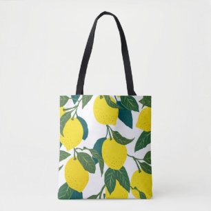 Nahtloses Zitrusmuster. Vintage Keule Tasche