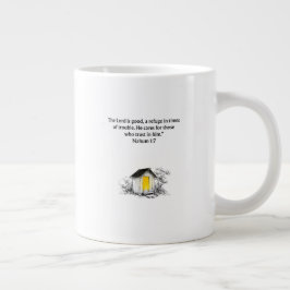 Nahum 1:7 Bible Verse Christian Mug Jumbo-Tasse