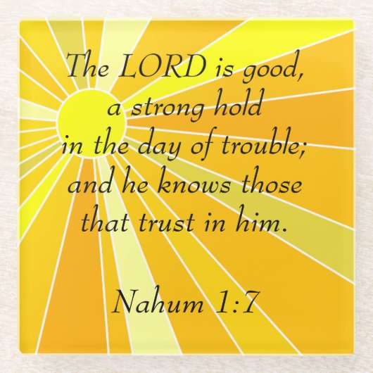 Nahum 1:7 glasuntersetzer (Vorderseite)