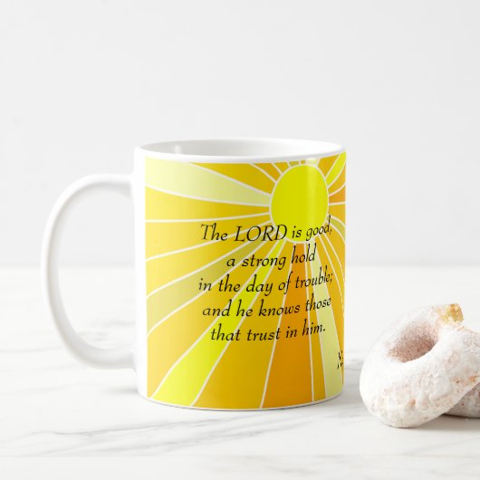 Nahum 1:7 kaffeetasse (Mit Donut)