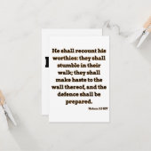 Nahum 2:5 KJV Bible Verse Christliche Schrift Karte (Vorderseite/Rückseite Beispiel)