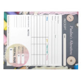 Nähwechsel Form der Seamstress-Rechnung Notizblock (Vorderseite)