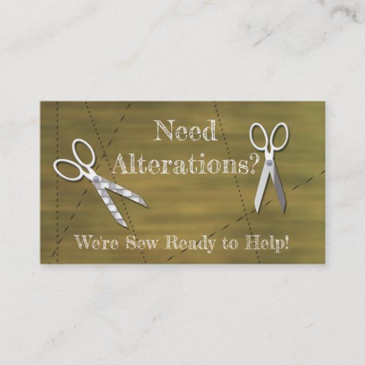 Nähwechsel mit Scheren Visitenkarte (Vorderseite)