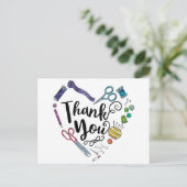 Nähwerkzeuge Herzpostkarte Postkarte (Stehend Vorderseite)