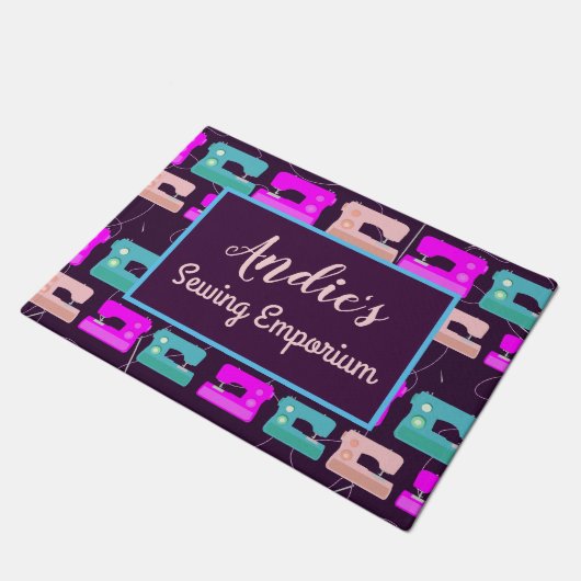 Nähzimmer Quilter farbenfrohe Wohngestaltung Fußmatte (Schrägansicht)