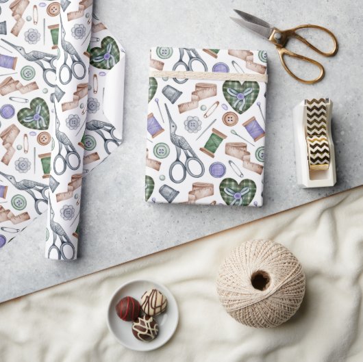 Nähzubehör Geschenkpapier (Kunsthandwerk)