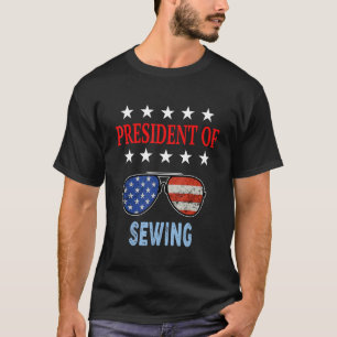 Nähzubehör Usa-Flagge Nähen Spruch T-Shirt