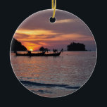 Nai Yang Beach, Phuket, Thailand Sonnenuntergang Keramikornament<br><div class="desc">Nai Yang Beach,  Phuket,  Thailand Sonnenuntergang Ornament. MEIN ORIGINALARTWORK unter zazzle.com/virginia5050,  INTERNATIONAL GIFTS unter zazzle.com/InternationalGifts,  Birthday Gift Store unter zazzle.com/BirthdayGiftStore,  Florida Gift Store unter zazzle.com/FloridaGiftStore und Retirement Gift Store unter www.zazzle.com/RetirementGiftStore*</div>
