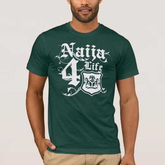 Naija4life Entwurf mit nigerischem Wappen T-Shirt (Vorderseite)
