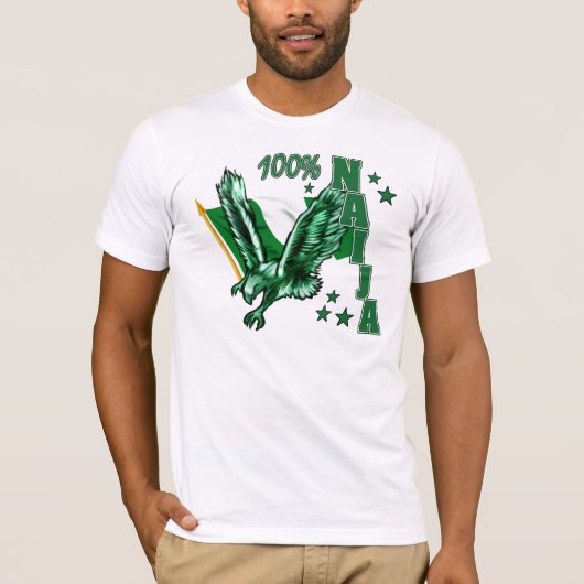 Naija 100% für das patriotische nigerische T-Shirt (Vorderseite)